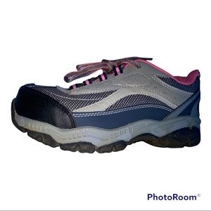 Brahma Steel Toe Lace Up Grey/Pink 8 ½